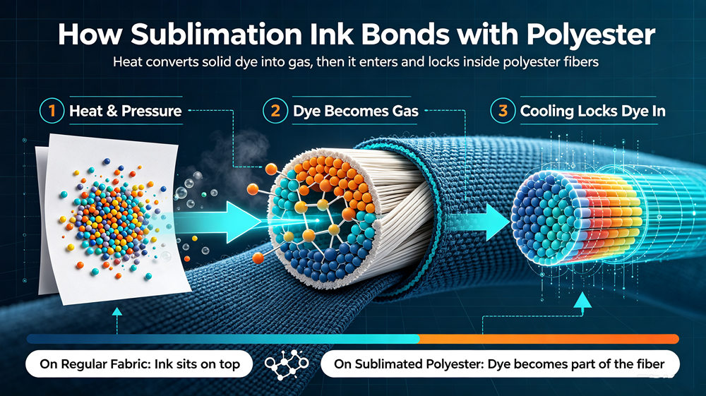 Sublimation Ink Bonding with Polyester Fabric