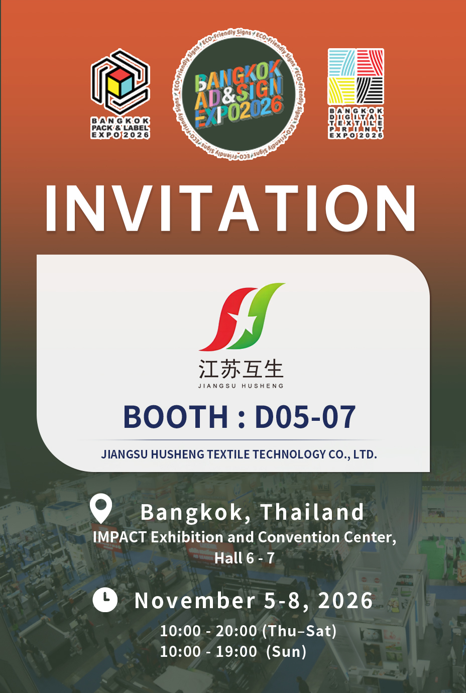Jiangsu Husheng to Exhibit at Bangkok Ad & Sign Expo 2026 in Thailand